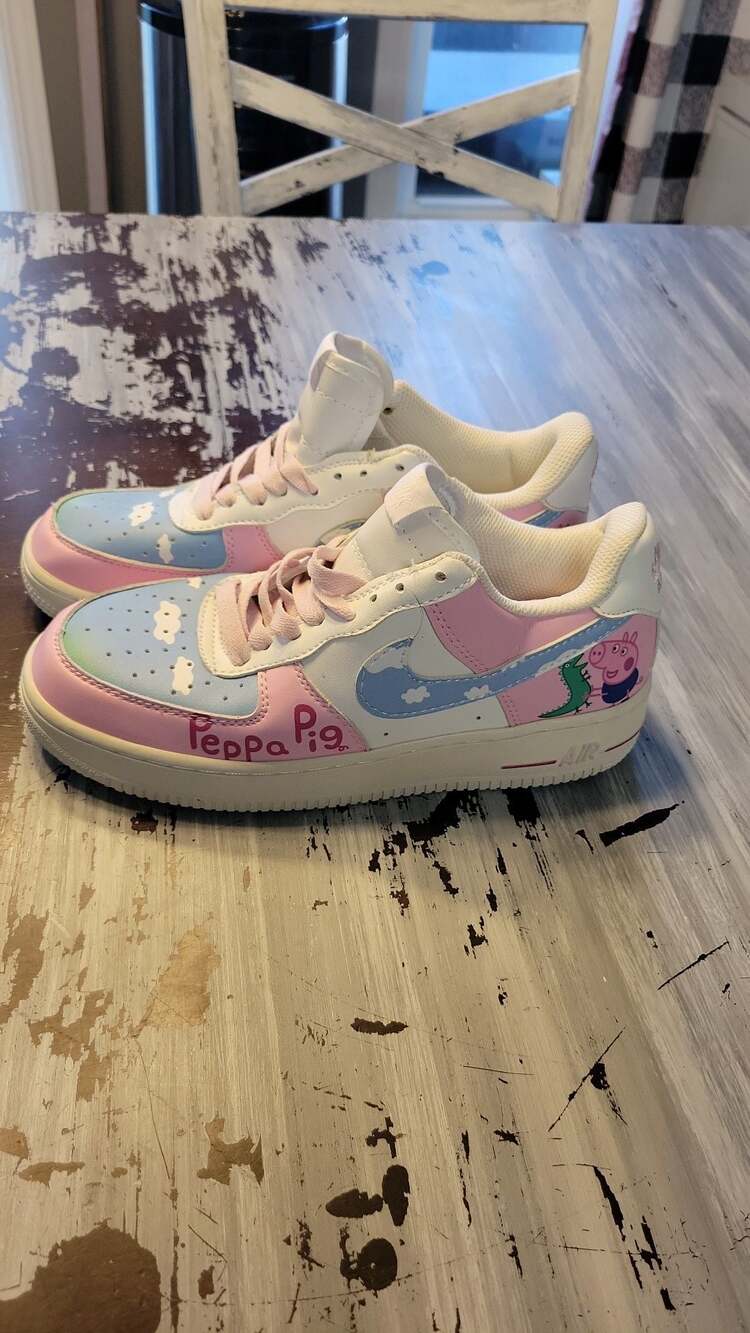Custom Peppa Pig Hand Painted Nike Air Force 1 Low Sneakers